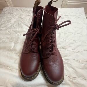 Dr. Martens Burgundy Leather Lace-Up Boots